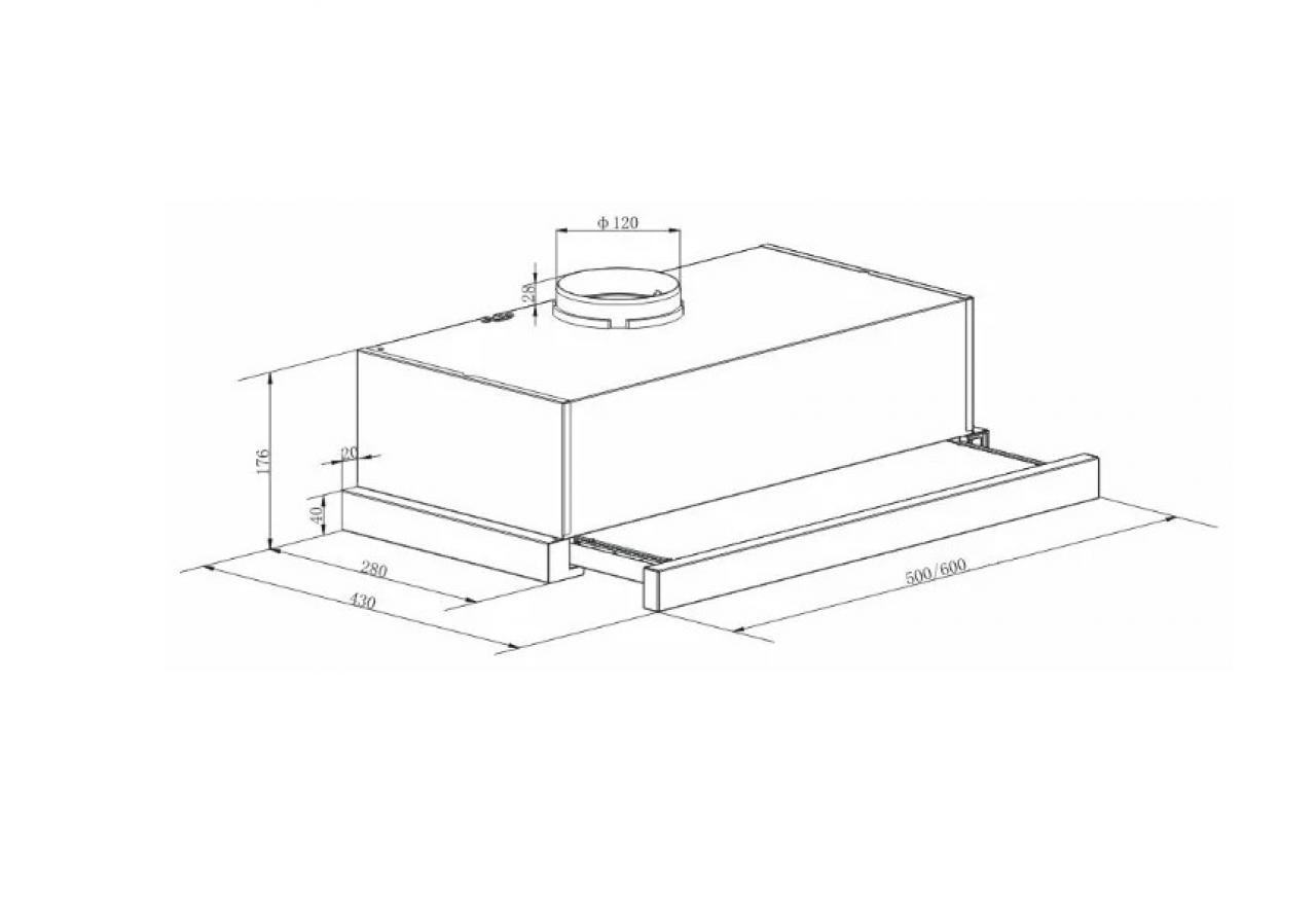 Встраиваемая вытяжка LEX Hubble G 600 Ivory Light