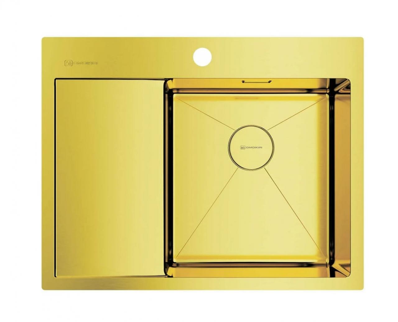 Врезная кухонная мойка 51 см, OMOIKIRI Akisame 65-LG-R, светлое золото