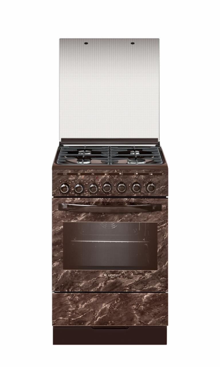 Кухонная плита GEFEST ПГЭ 5302-03 0054 коричневый с рисунком мрамор