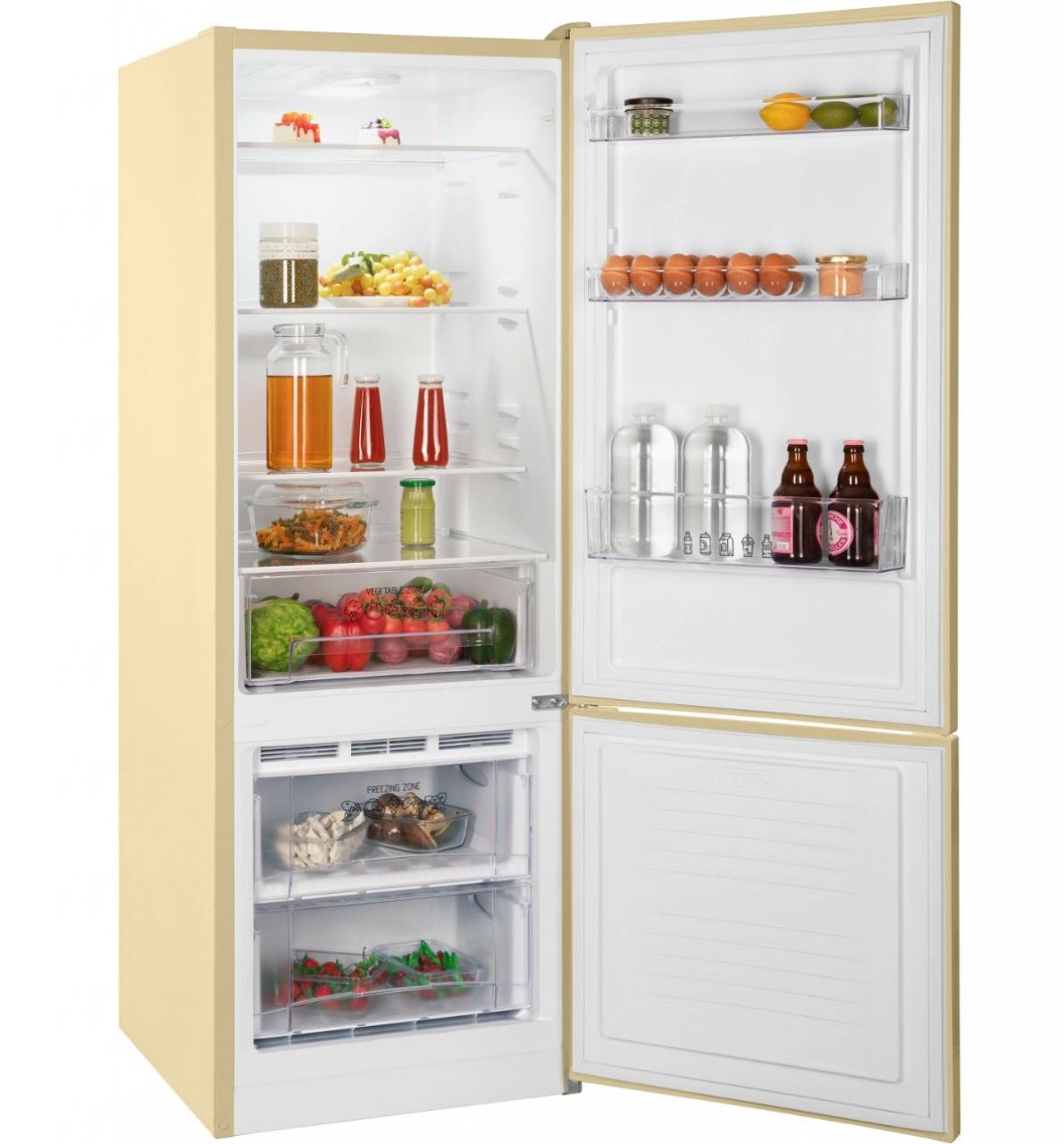 Холодильник NORDFROST NRB 122 E двухкамерный, 275 л, 166 см высота бежевый