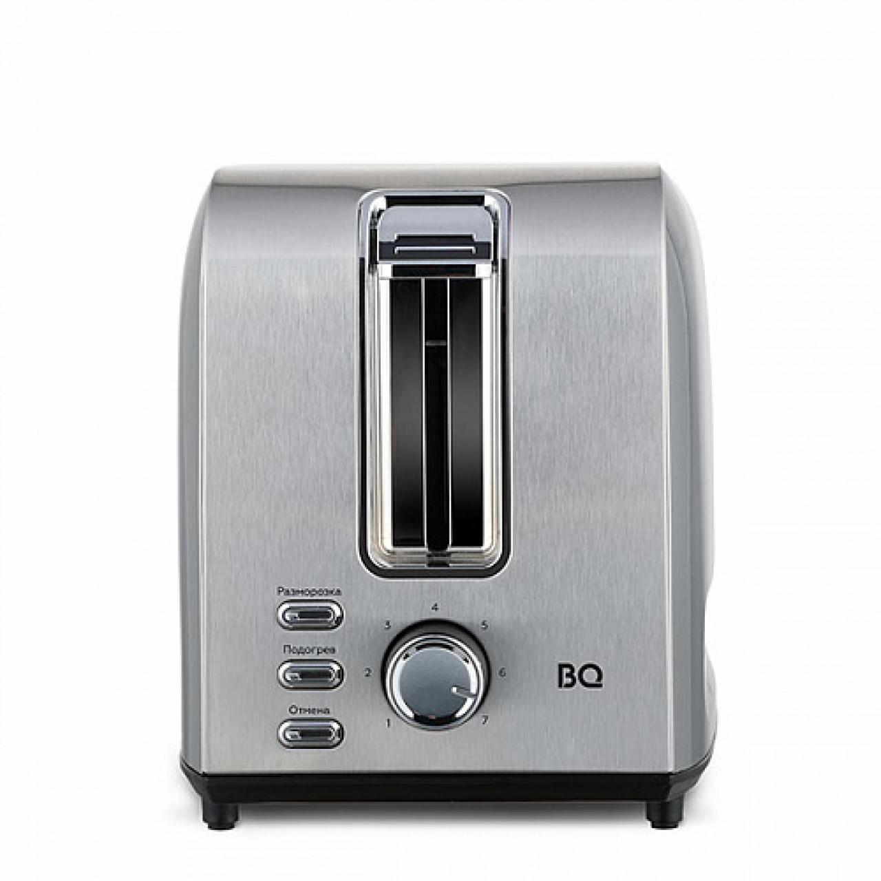 Тостер BQ T1009 cтальной/черный