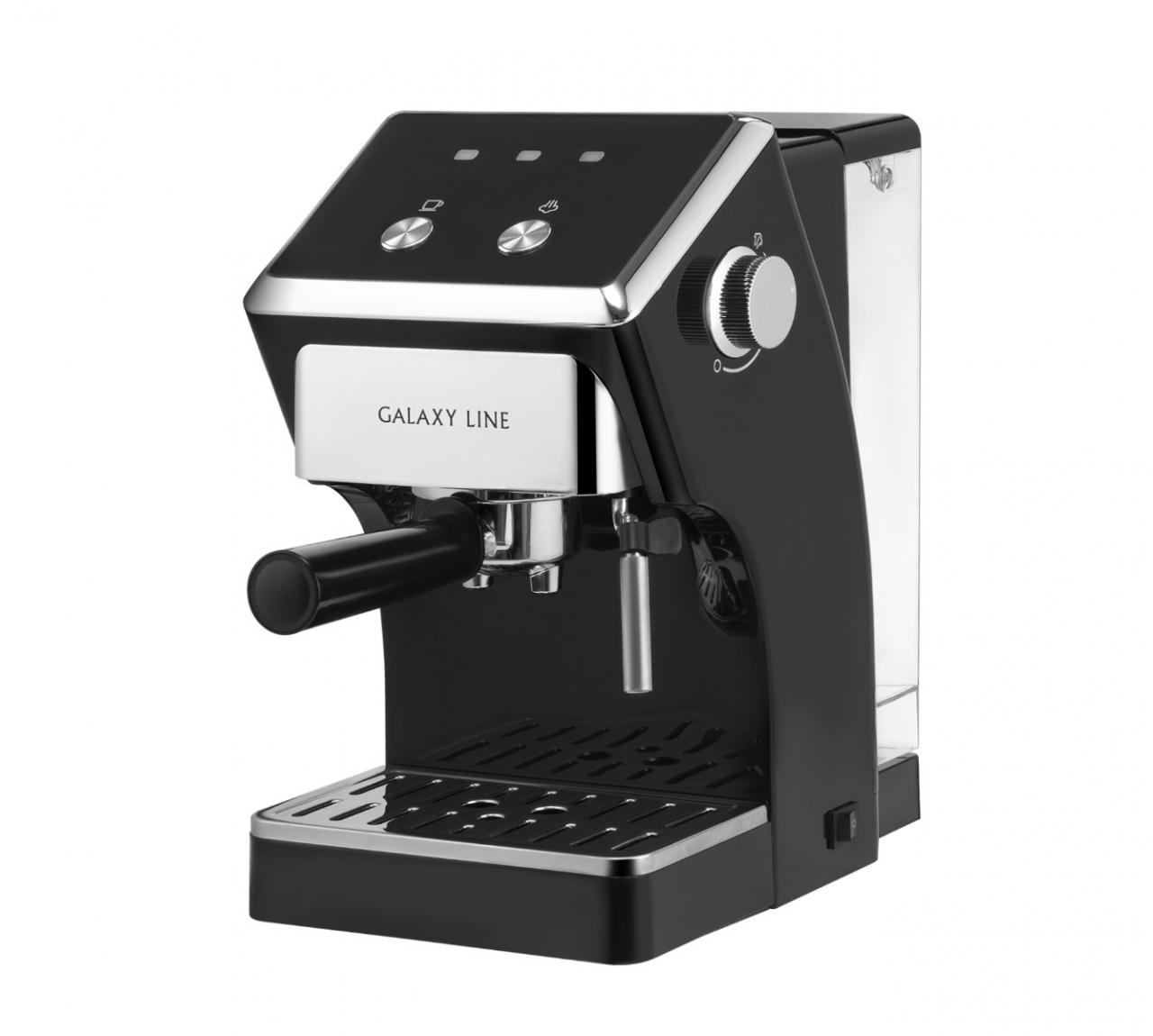 Кофемашина рожковая с капучинатором GALAXY LINE GL0756 черный