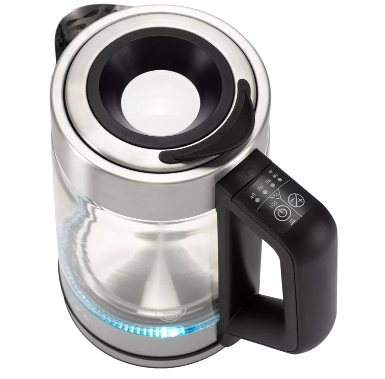 Чайник электрический стеклянный PWK 1725 CGLD WI-FI IQ Home серебристый