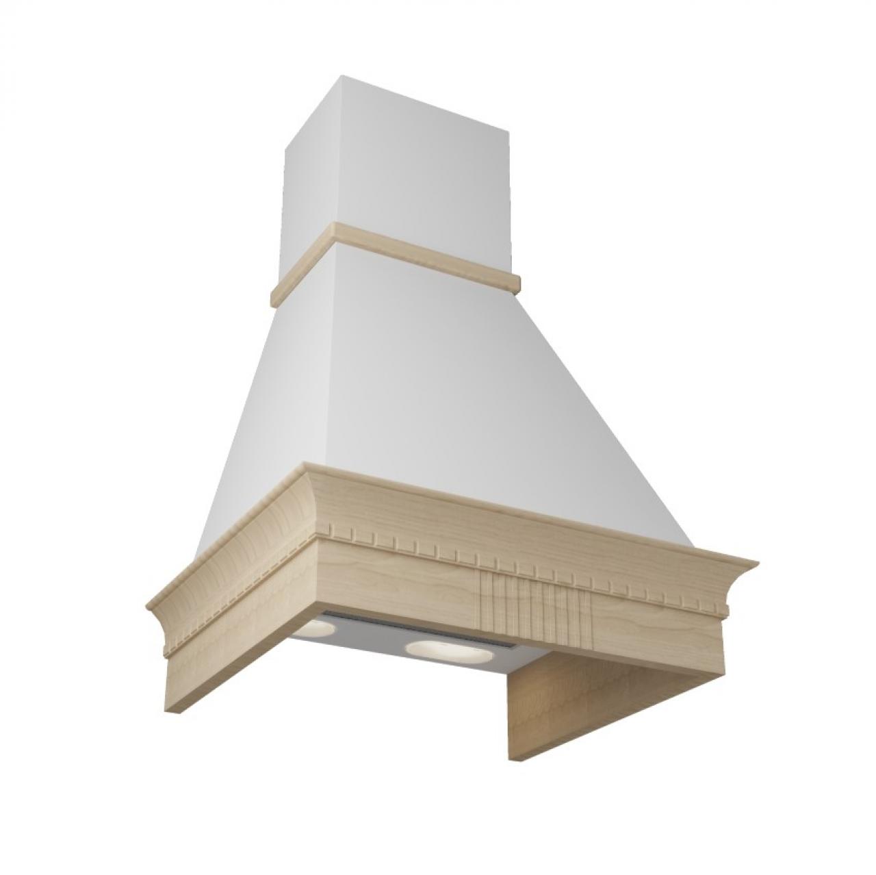 Вытяжка Elikor Даниела 90П-650-П3Д белый муар/ясень неокрашенный