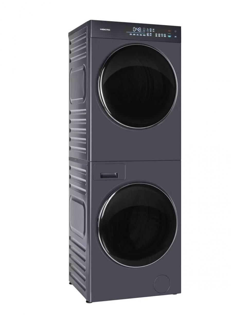 Стирально-сушильная инверторная машина HIBERG TURELLE i-10 Sd темно-серый