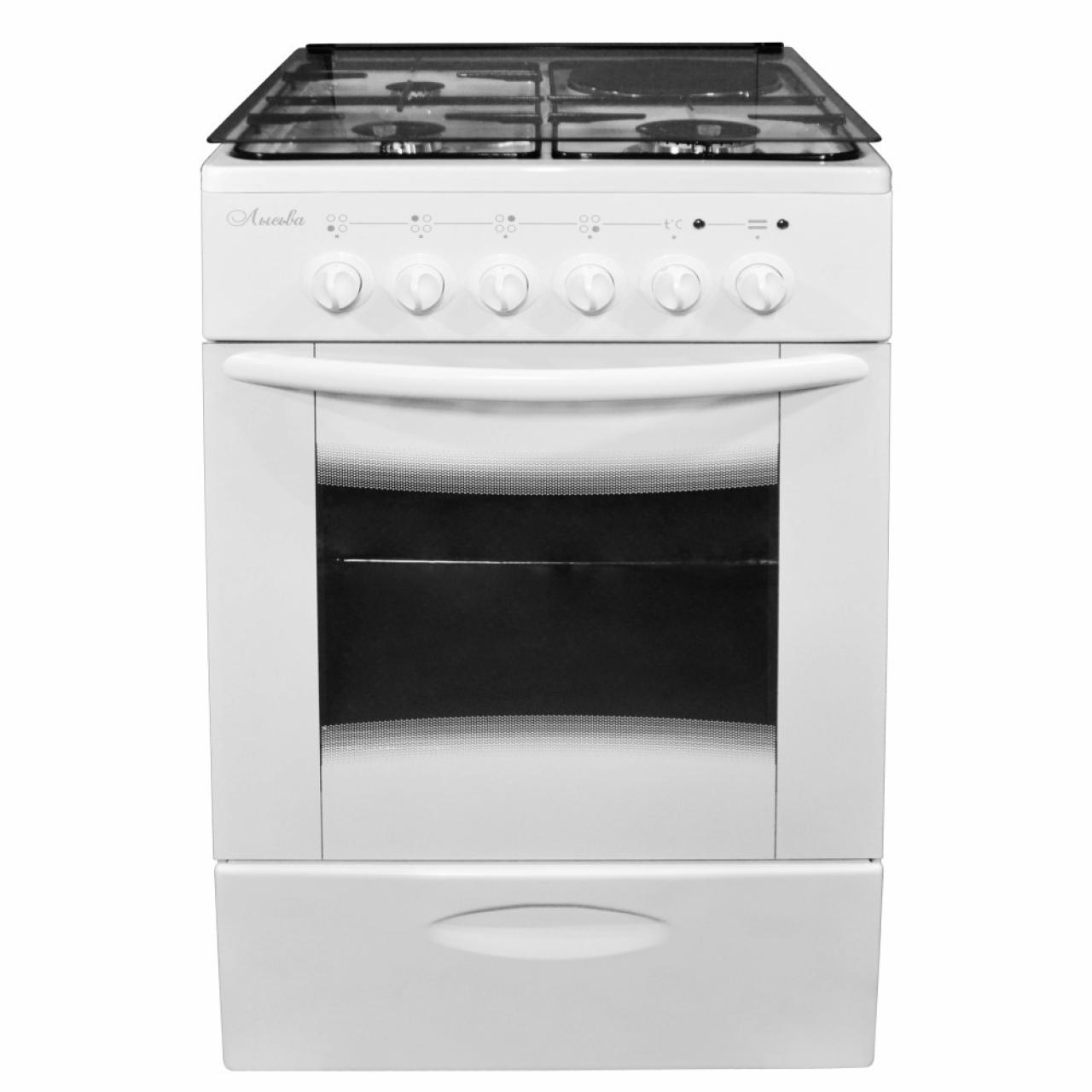 Кухонная комбинированная плита Лысьва ЭГ1/3гк01 МС-2у белый (стеклянная крышка)