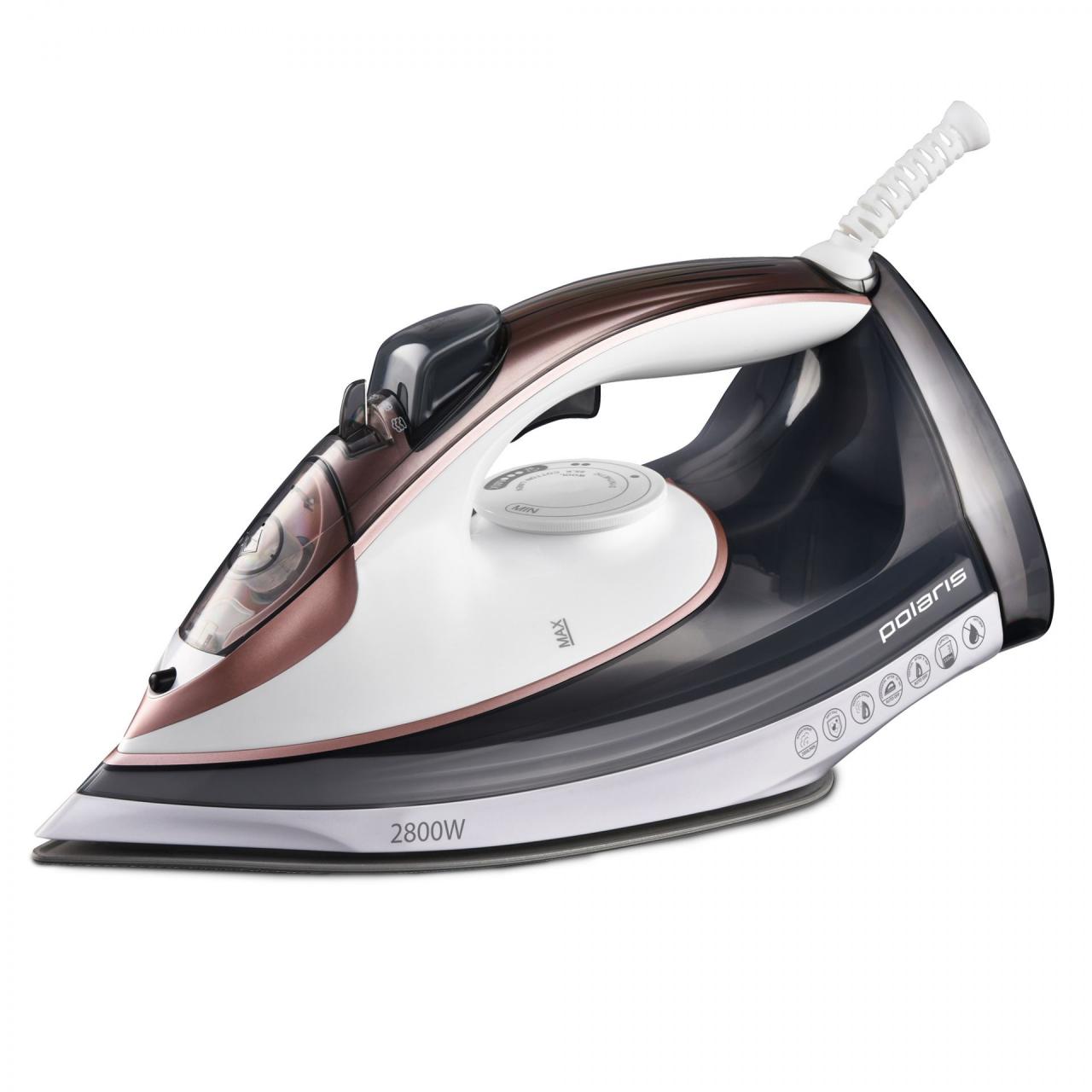 Утюг для одежды с отпаривателем Polaris PIR 2883AK белый/серый
