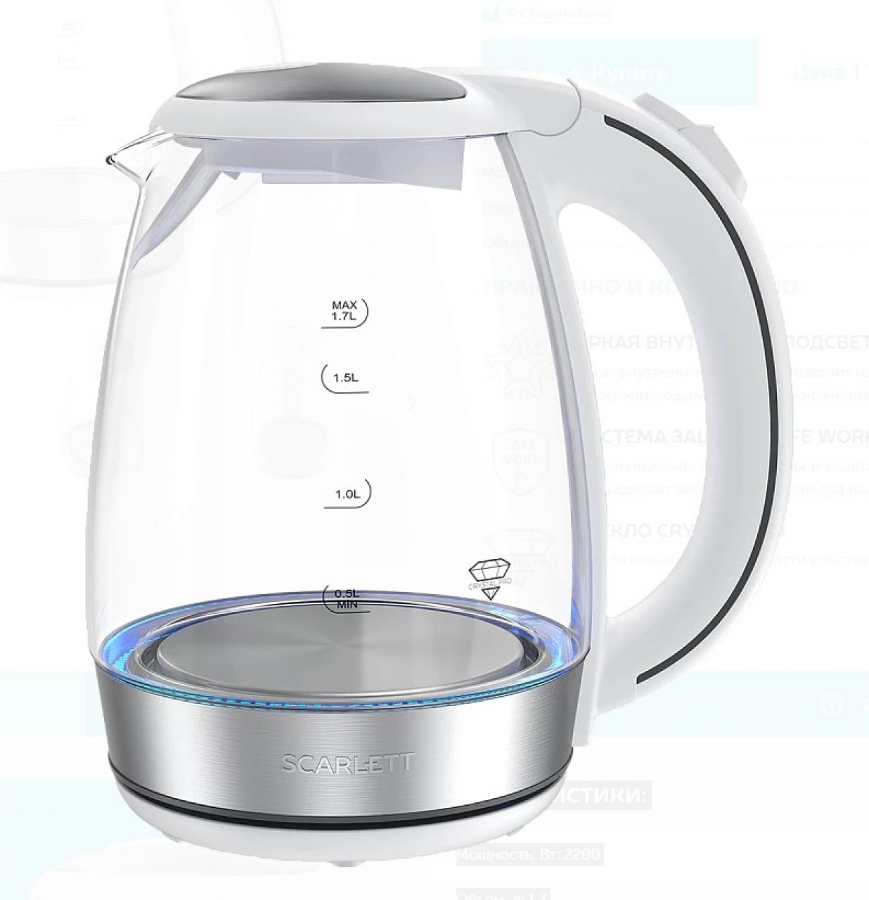 Чайник стеклянный Scarlett SC-EK27G37