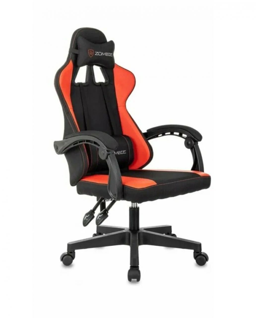 Кресло игровое Zombie Rudger обивка: ткань/экокожа цвет: черный/красный (ZOMBIE RUDGER RED)