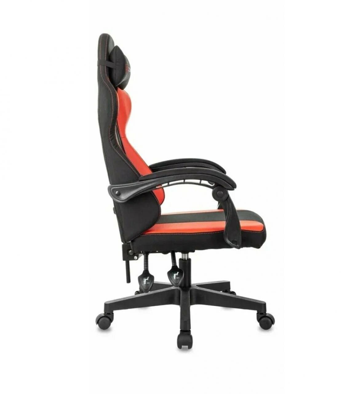 Кресло игровое Zombie Rudger обивка: ткань/экокожа цвет: черный/красный (ZOMBIE RUDGER RED)