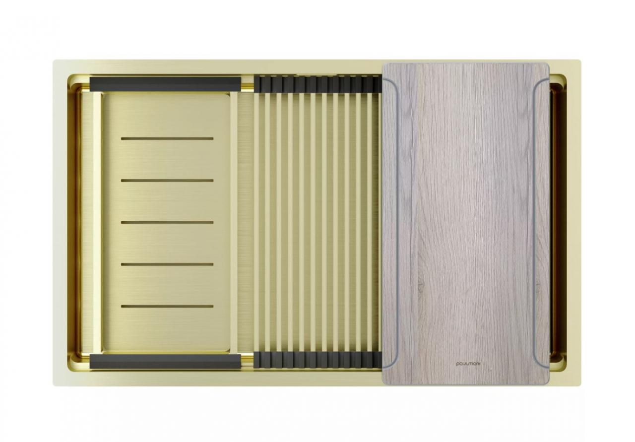 Мойка кухонная Paulmark NEXT-MULTI SINK 74 UNI светлое золото