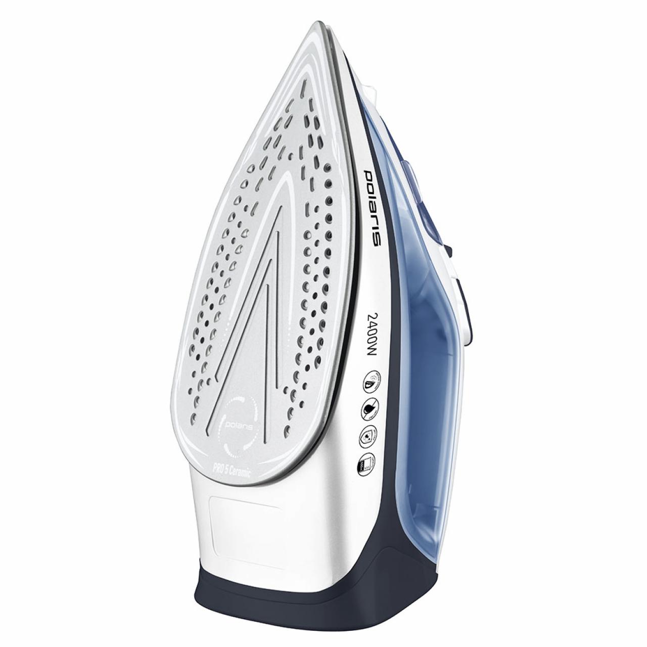 Утюг для одежды с отпаривателем Polaris PIR 2483K белый/синий