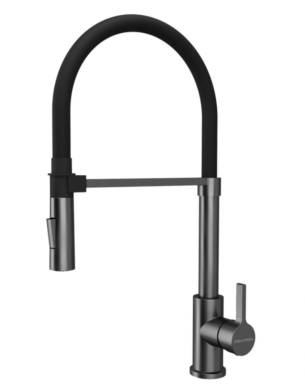Смеситель кухонный Paulmark HALT Ha214021-GM вороненая сталь