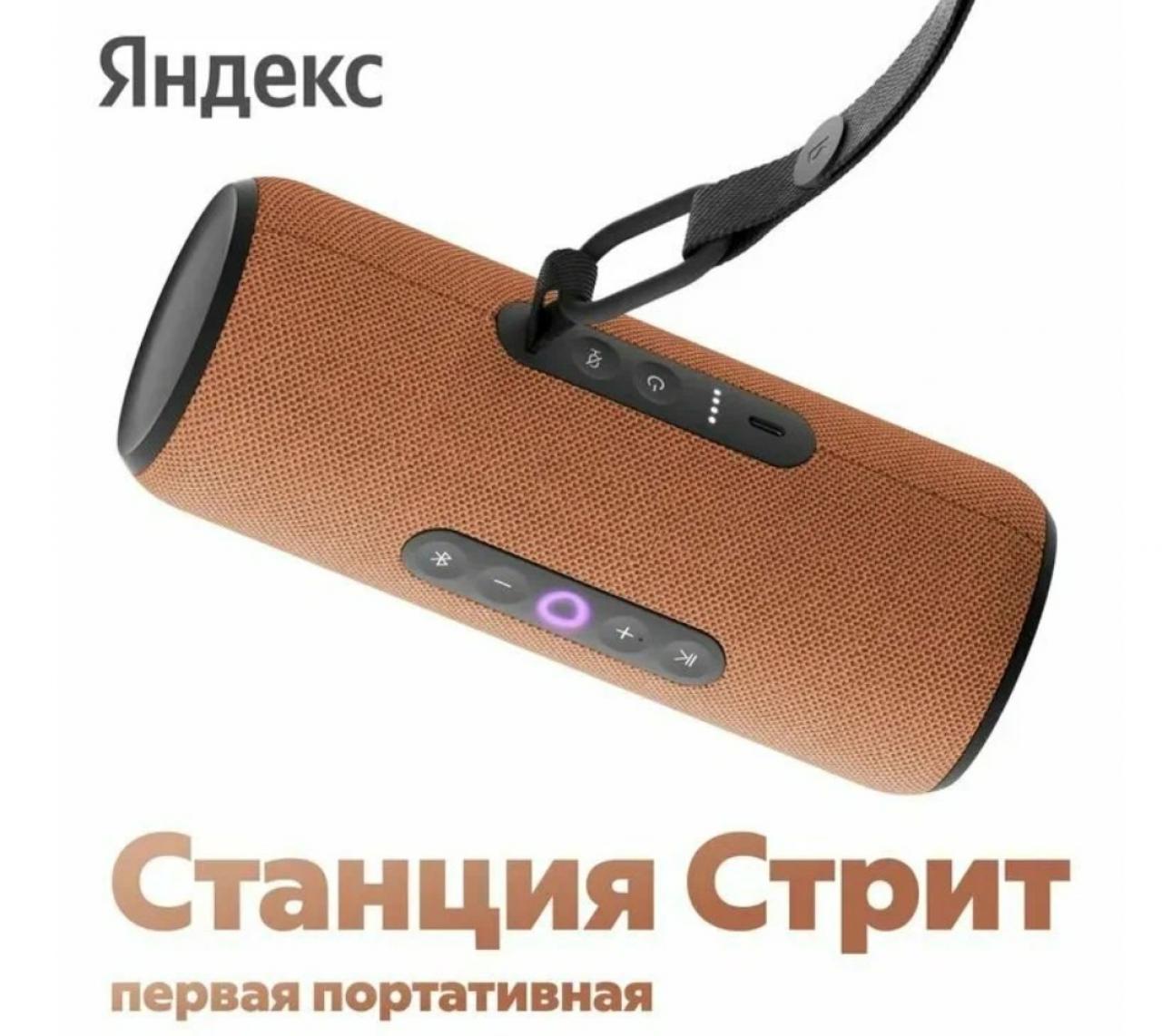 Умная портативная колонка Яндекс Станция Стрит с Алисой 30Вт оранжевый (YNDX-00030ORG)