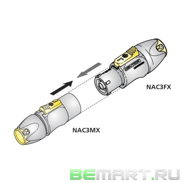 Кабельный разъем PowerCon TRUE1, штекер, 16A/250В Neutrik NAC3MX-W