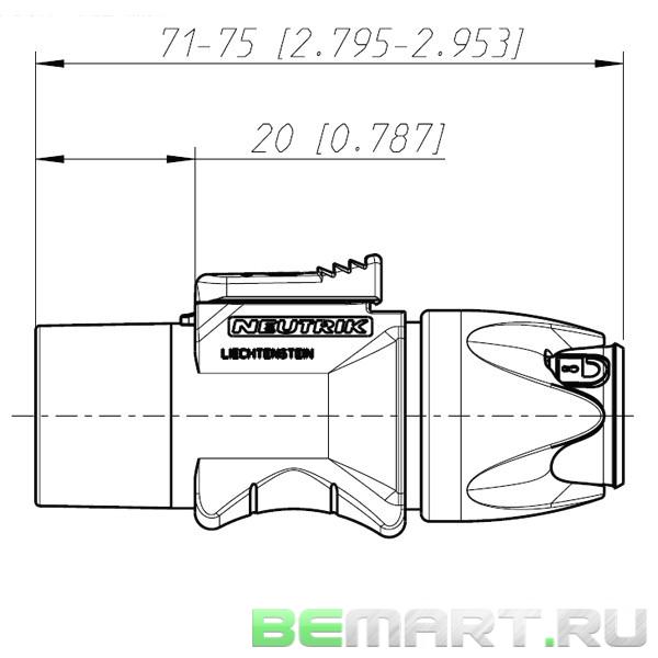 Кабельный разъем PowerCon TRUE1, штекер, 16A/250В Neutrik NAC3MX-W
