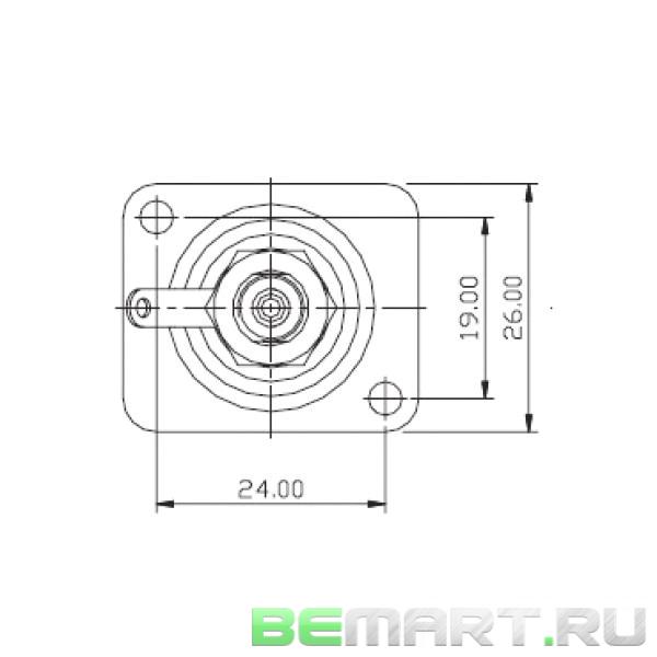 Панельный разъем RCA гнездо, тип-D, красный изолятор Neutrik NF2D-2