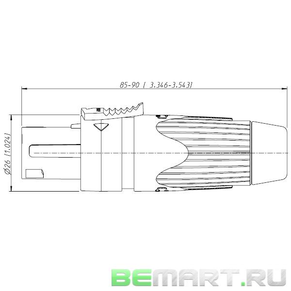 Кабельный разъем Speakon 4-контактный, 40А Neutrik NLT4FX
