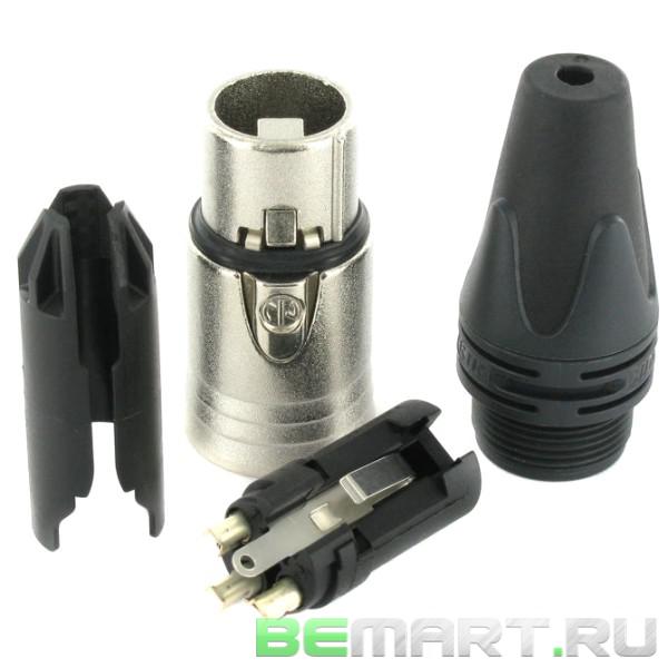 Кабельный разъем XLR female, посеребренные контакты Neutrik NC3FXX