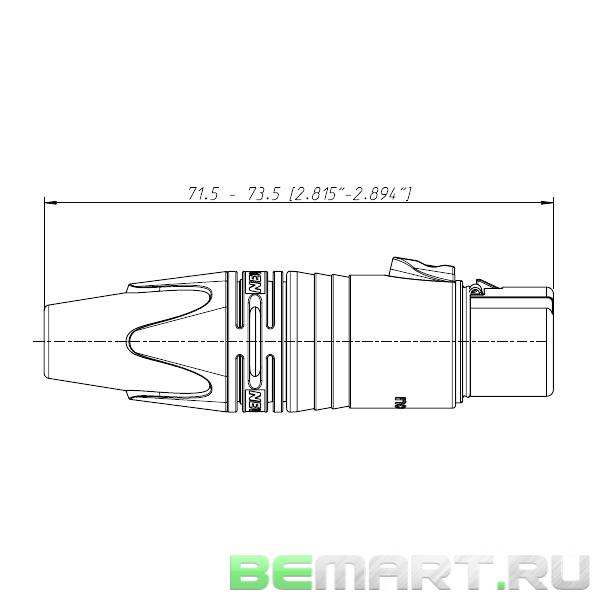 Кабельный разъем XLR female, посеребренные контакты Neutrik NC3FXX