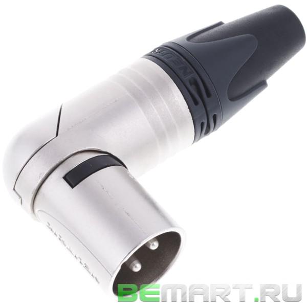 Кабельный разъем угловой XLR male, посеребренные контакты Neutrik NC3MRX