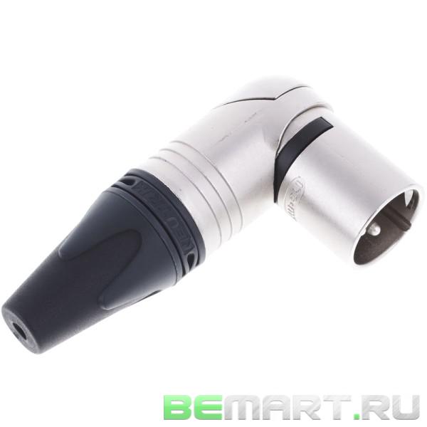 Кабельный разъем угловой XLR male, посеребренные контакты Neutrik NC3MRX