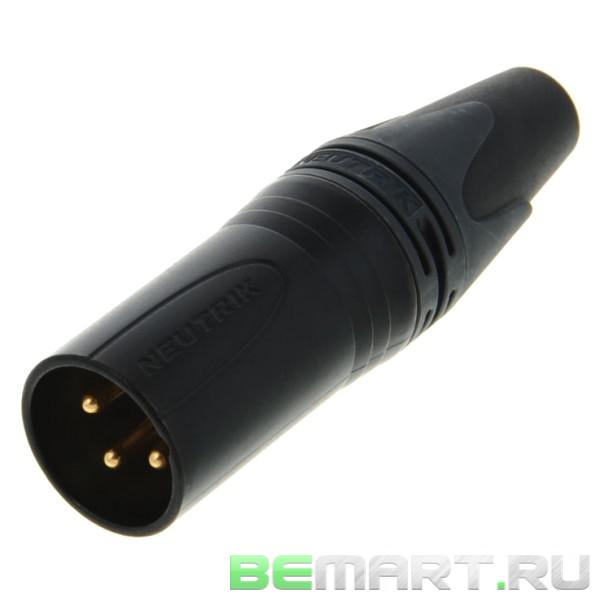 Кабельный разъем XLR male, позолоченные контакты Neutrik NC3MXX-B