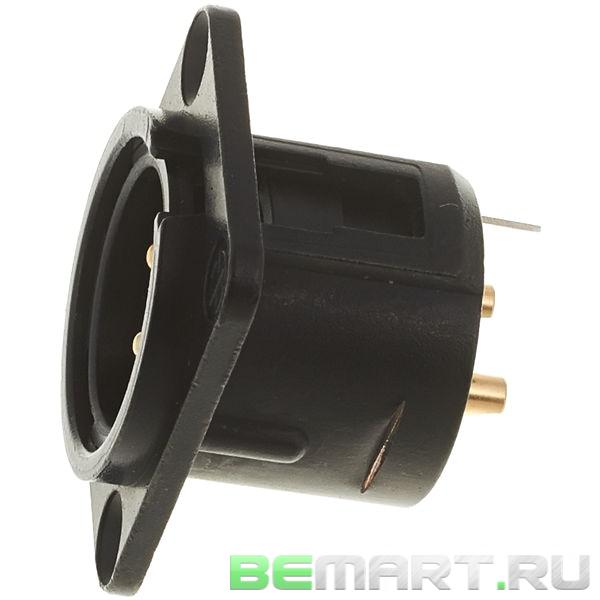 Панельный разъем XLR male, позолоченные контакты Neutrik NC3MD-L-B-1