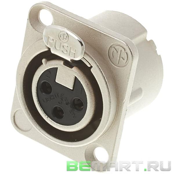 Панельный разъем XLR female с дополнительной защитой от помех Neutrik NC3FD-LX