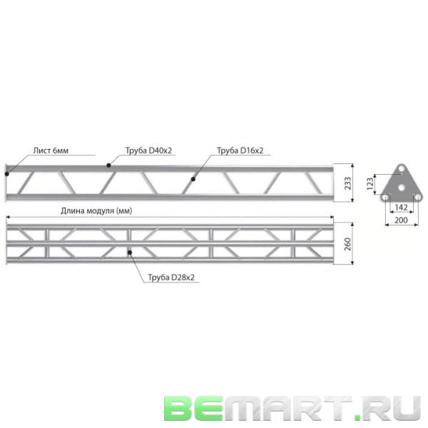 Прямой модуль треугольной конфигурации Imlight T40-2500