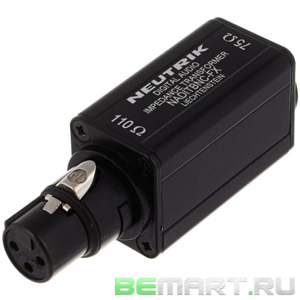 Адаптер AES/ABU, XLR гнездо 110 Ом вход - BNC 75 Ом выход Neutrik NADITBNC-FX