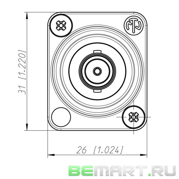 Адаптер AES/ABU, XLR гнездо 110 Ом вход - BNC 75 Ом выход Neutrik NADITBNC-FX