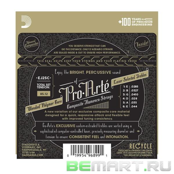 Струны для классической гитары D'Addario EJ25C Composite SILVER/CLEAR Nylon