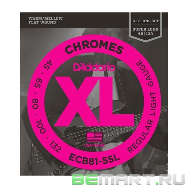 Струны для 5-ти струнной бас гитары, 45-132 D'Addario ECB81-5SL