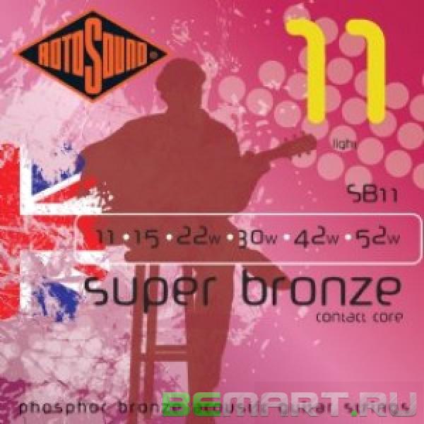 Струны для акустической гитары Rotosound SB11 STRINGS PHOSPHOR BRONZE
