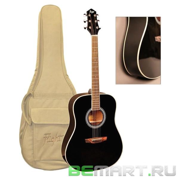 Акустическая гитара + Чехол Flight AD-200 BK