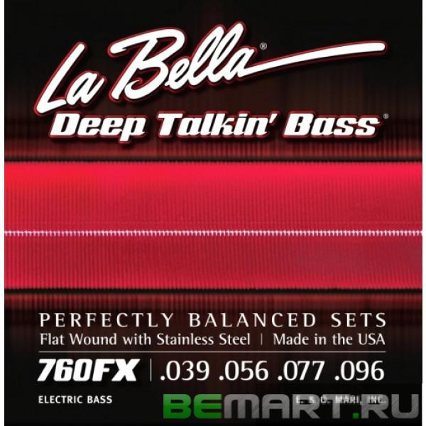 Струны для 4-х струнной бас-гитары La Bella 760FX Extra Light 39-96