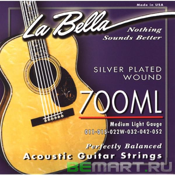 Струны для акустической гитары La Bella 700ML Medium Light