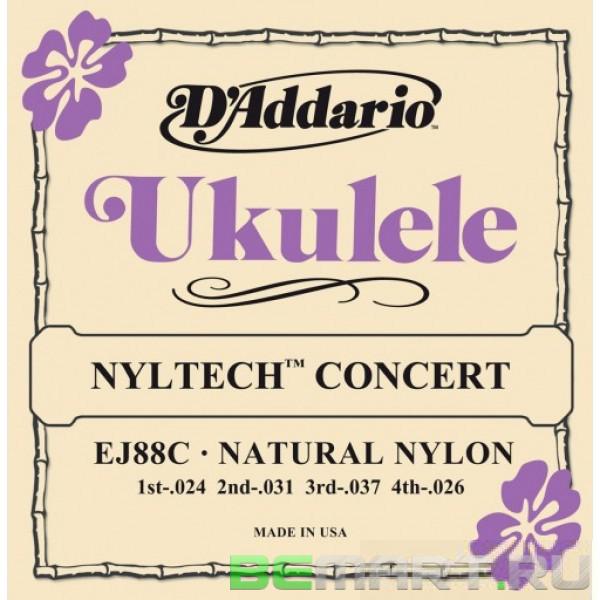 Струны для укулеле концерт D'Addario EJ88C